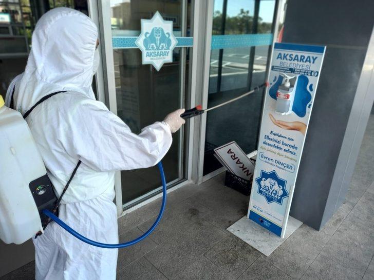 Aksaray’da otobüs terminali düzenli dezenfekte ediliyor G2