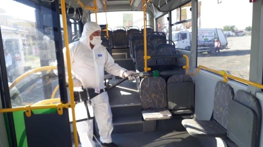 Iğdır&rsquo;da halka otob&uuml;sleri dezenfekte edildi