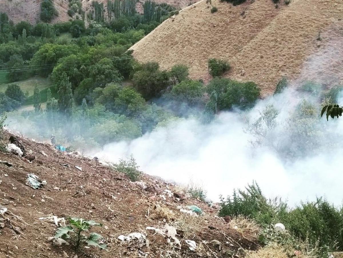 Bah&ccedil;esaray&rsquo;da makilik alanda yangın