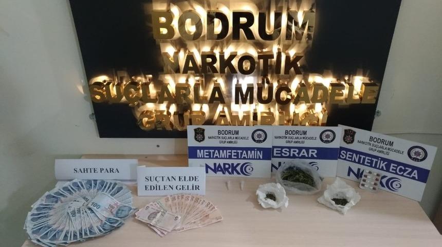Bodrum&rsquo;da sahte para ve uyuşturucu ele ge&ccedil;irildi