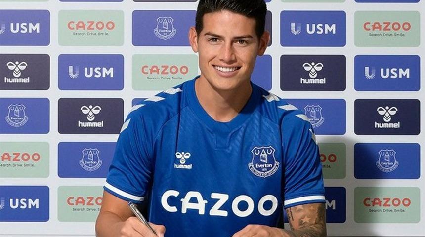 Galatasaray'ın ilgilendiği James Rodriguez, Everton'da