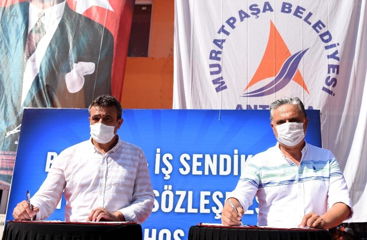 Muratpaşa&rsquo;da iş&ccedil;inin y&uuml;z&uuml; yıllık y&uuml;zde 18 oranındaki zamla g&uuml;ld&uuml;