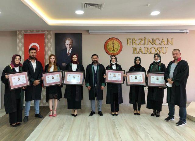 Erzincan Barosu bünyesine 6 yeni avukat daha kattı