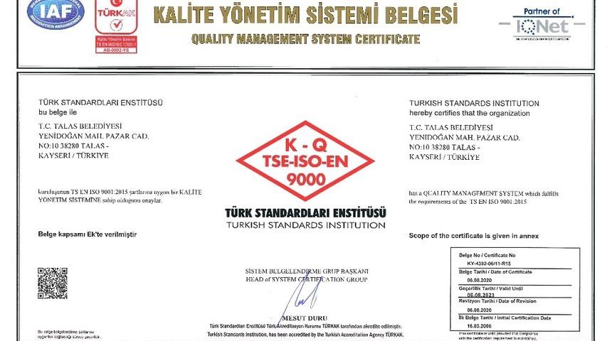 Kalitesi tescilli belediye &lsquo;Talas&rsquo;
