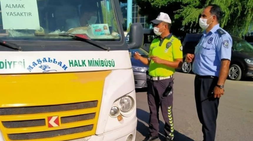 Iğdır’da toplu taşıma araçlarında korona virüs denetimi