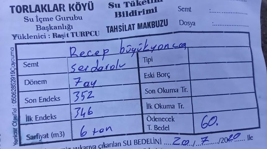 Su problemi yaşayan köylüler bu kez su fiyatına tepki gösterdi