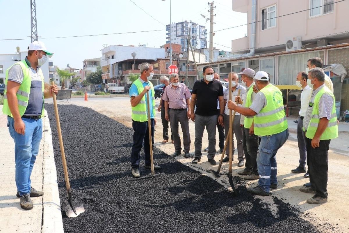 Başkan Yılmaz, yol yapım &ccedil;alışmalarını inceledi