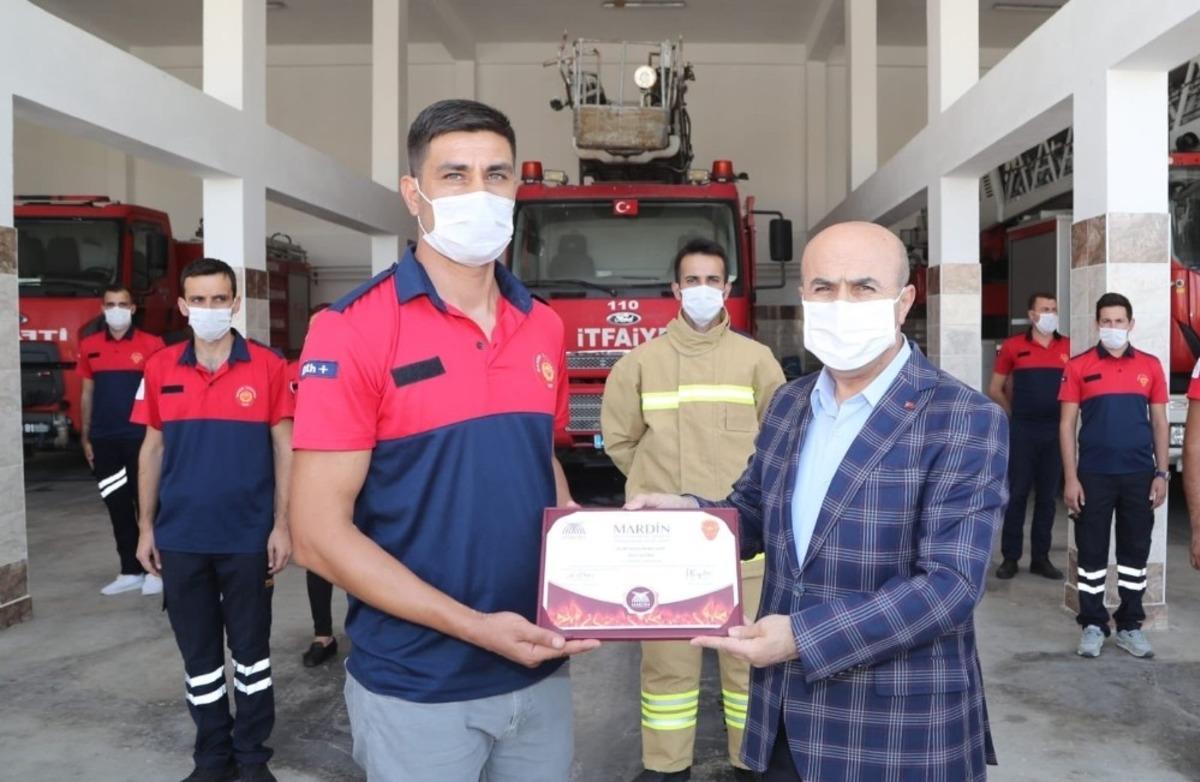 Mardin&rsquo;de eğitimlerini başarıyla tamamlayan itfaiye personeline sertifikaları verildi