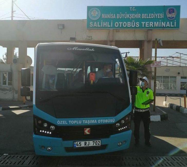 Salihli’de toplu taşımada maske denetimi G3