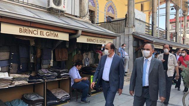 Vali Özkan ve Başkan Altay, esnafa maske, mesafe ve hijyen uyarısı