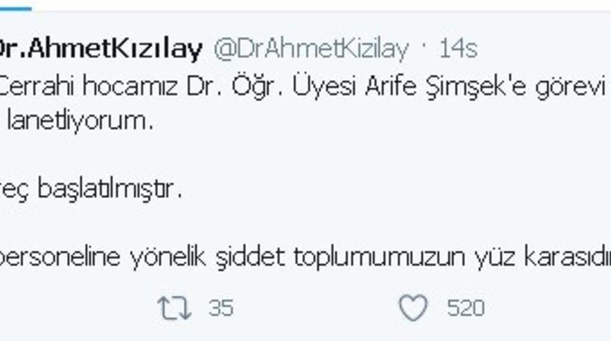 Kızılay, doktora saldırıyı kınadı
