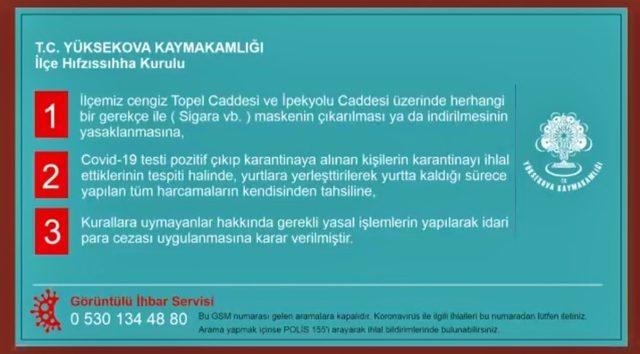 Yüksekova’da korona virüsle mücadele ’görüntülü ihbar hattı’ dönemi