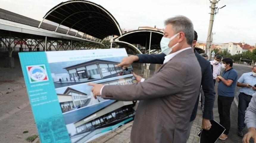 Başkan Dr. Palancıoğlu; “Selçuklu pazaryeri yenilenerek çok amaçlı sosyal tesis olarak hizmet verecek”