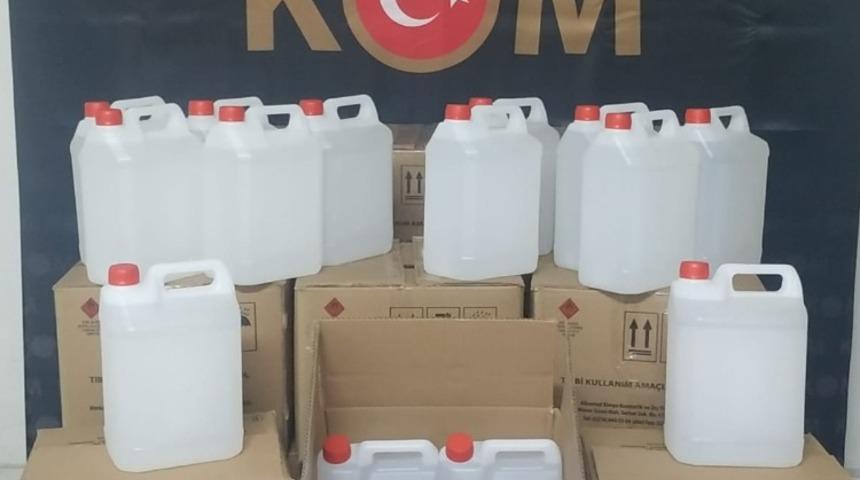 600 litre etil alkol ele ge&ccedil;irildi