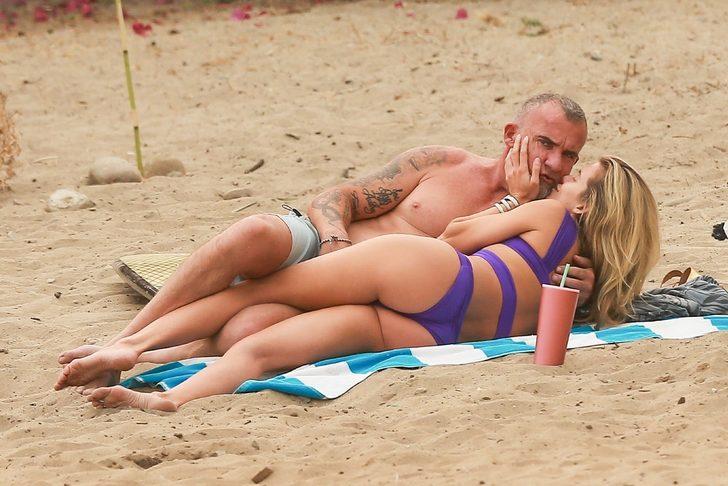 AnnaLynne McCord Prison Break yıldızı Dominic Purcell'e plajda aşka geldi G3