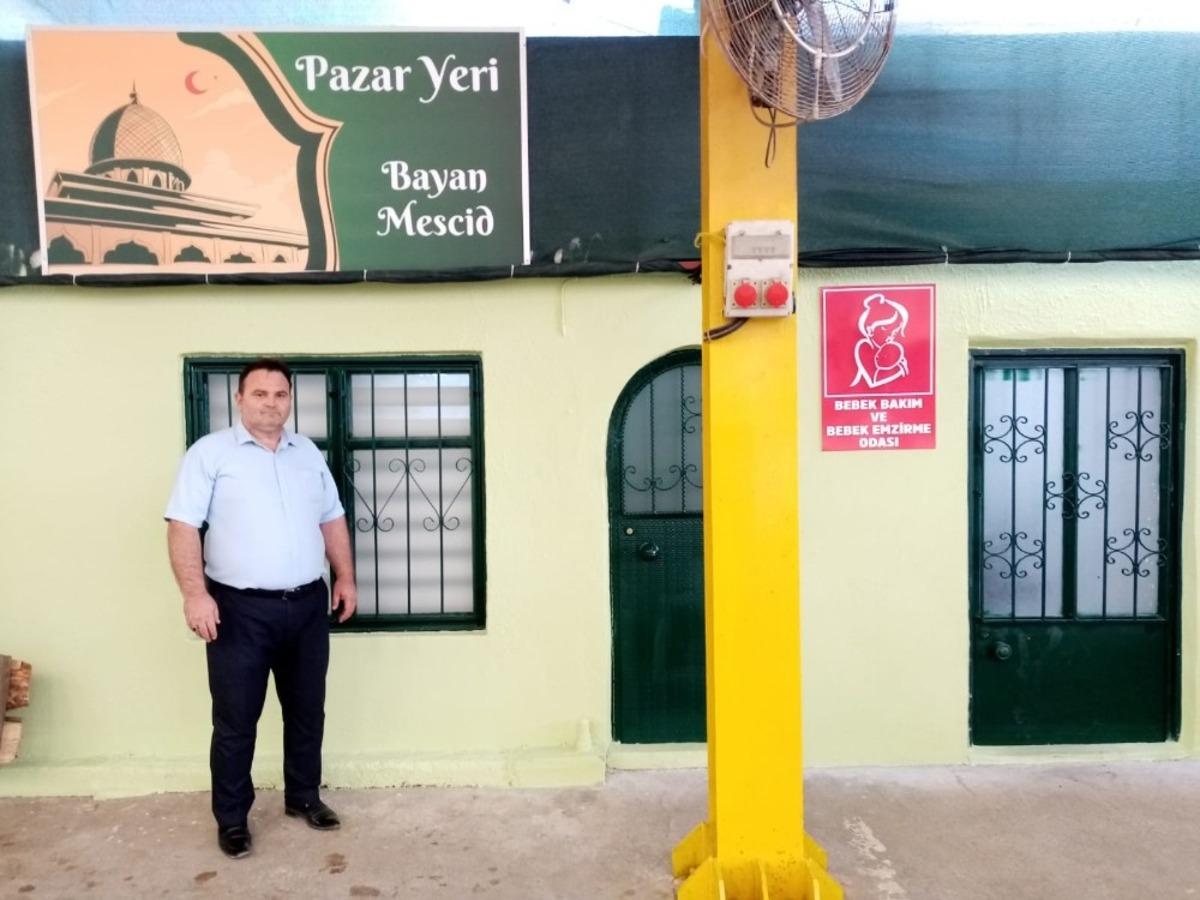 Pazar yerinde kadınlar i&ccedil;in mescit yapıldı