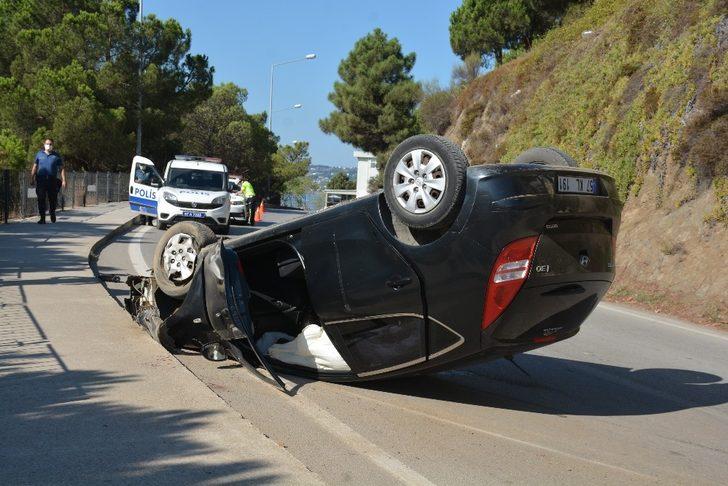 Sinop’ta takla atan otomobil ters döndü: 1 yaralı G2