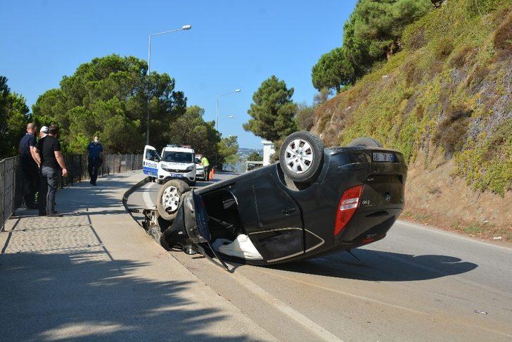 Sinop’ta takla atan otomobil ters döndü: 1 yaralı G3