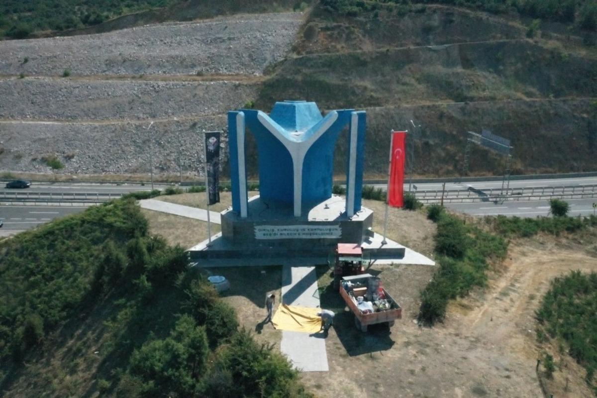 Kayı boyu anıtında bakım ve onarım &ccedil;alışması yapıldı