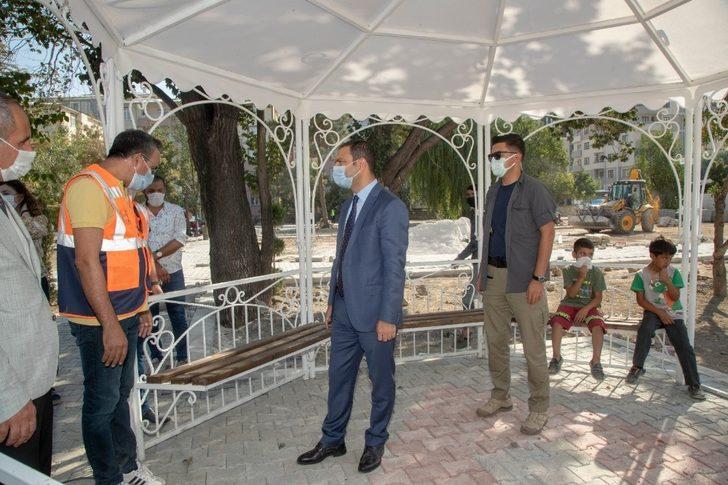 Başkan Vekili Aslan yapımı devam eden parkta incelemelerde bulundu G3
