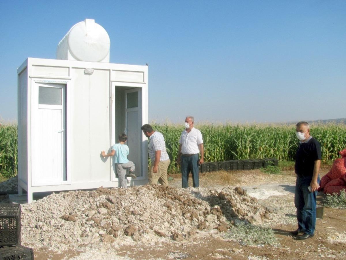 Araban ovasındaki mevsimlik tarım iş&ccedil;ilerine konteyner