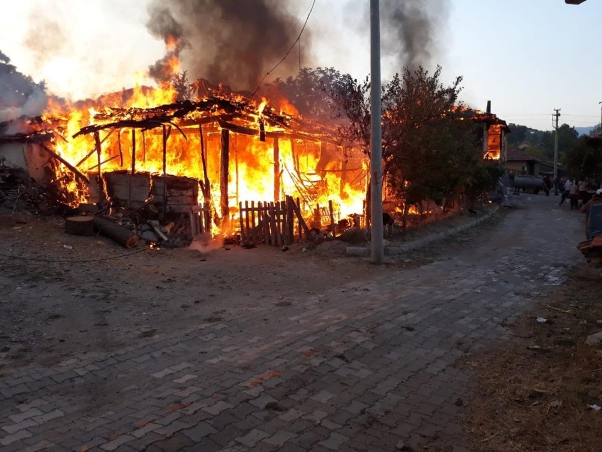 Gediz&rsquo;deki yangında 2 ev k&uuml;l oldu