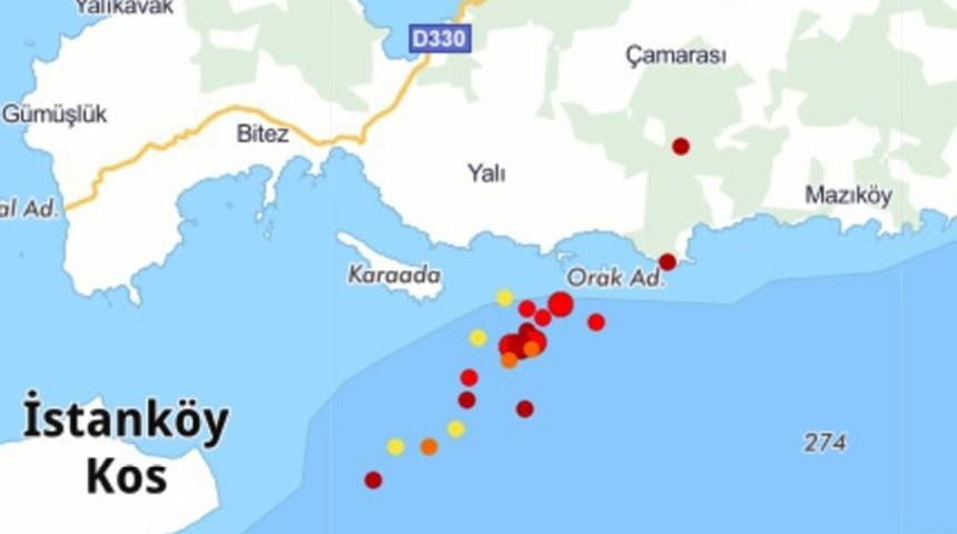 Gökova Körfezinde deprem hareketliliği
