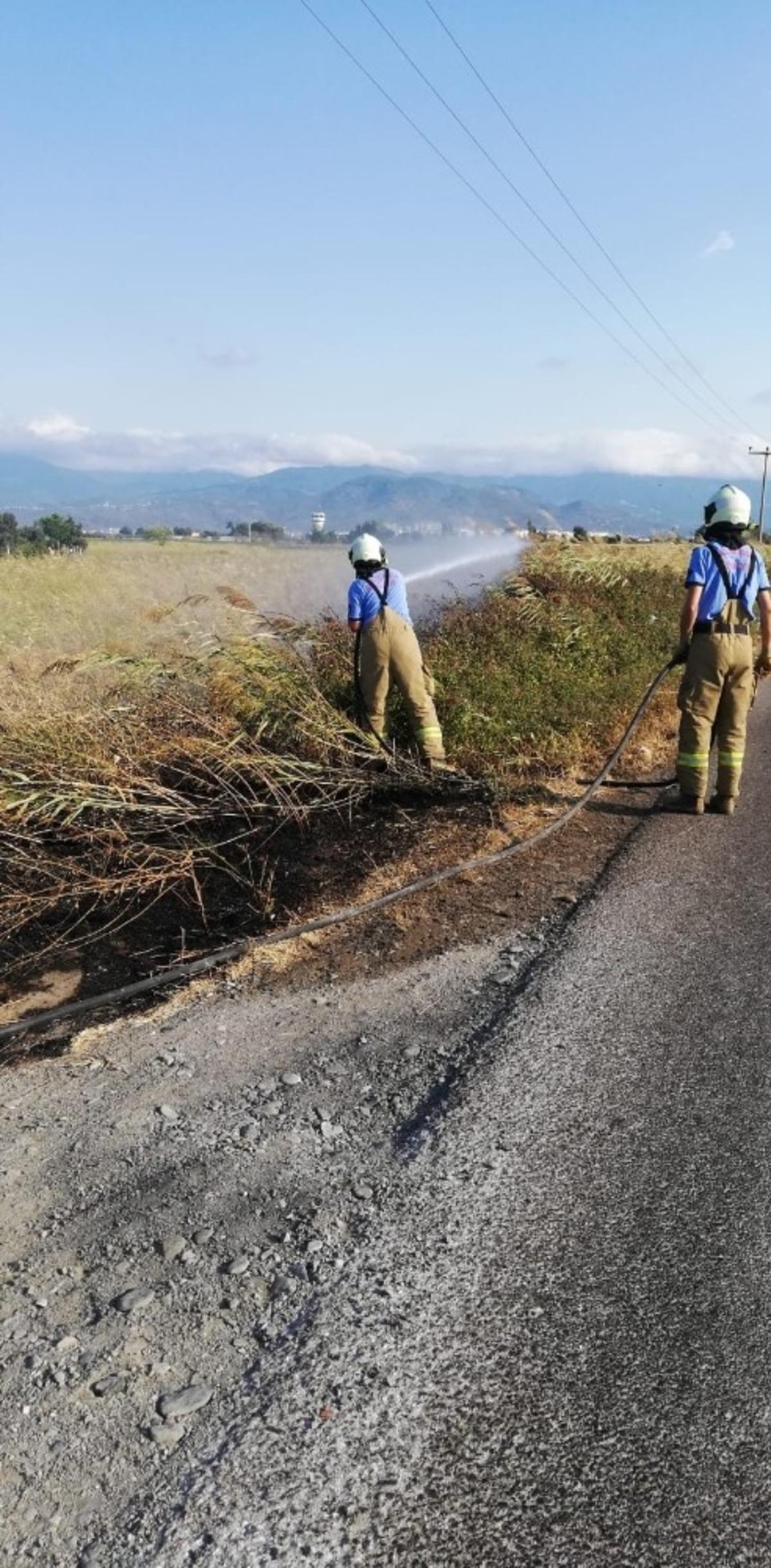 Burhaniye&rsquo;de ot yangını