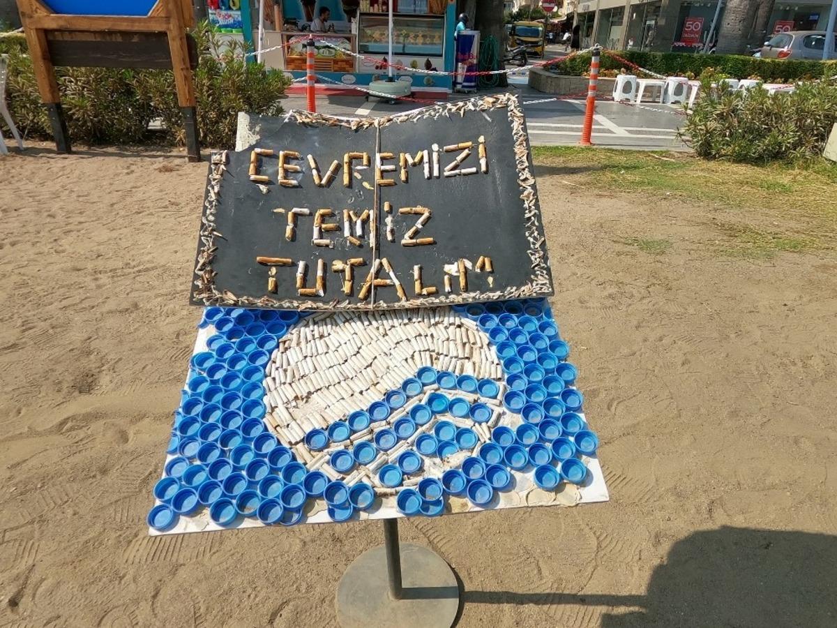 Marmaris&rsquo;te &ccedil;&ouml;p adamlardan &ccedil;evre mesajı