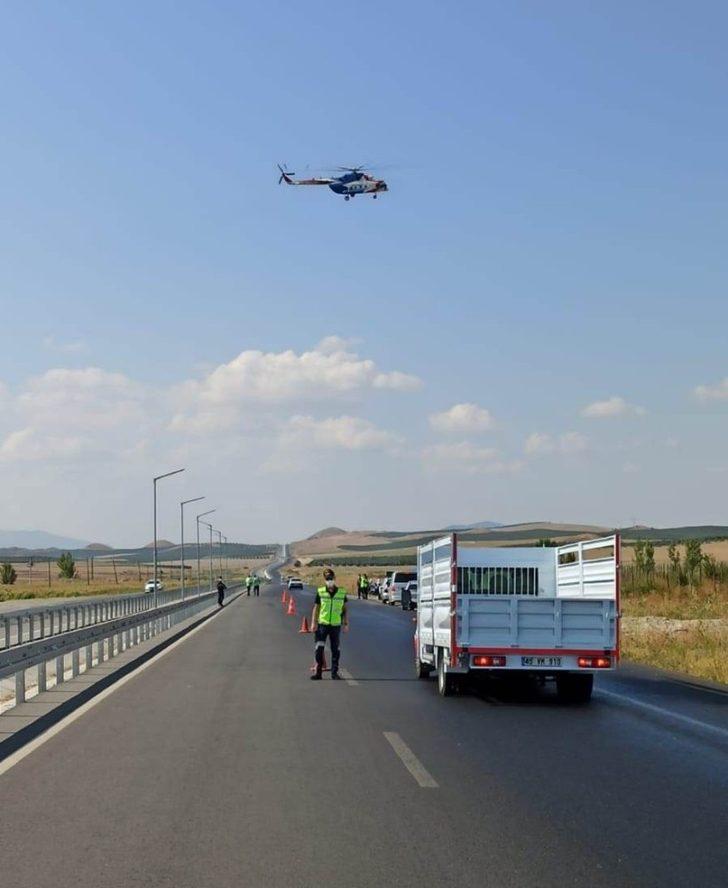 Manisa’da 30 araç helikopterli denetimden kaçamadı G3