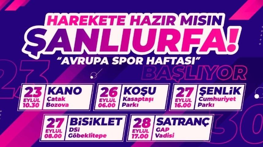 Şanlıurfa&rsquo;da Avrupa Spor Haftası etkinlikleri d&uuml;zenlenecek
