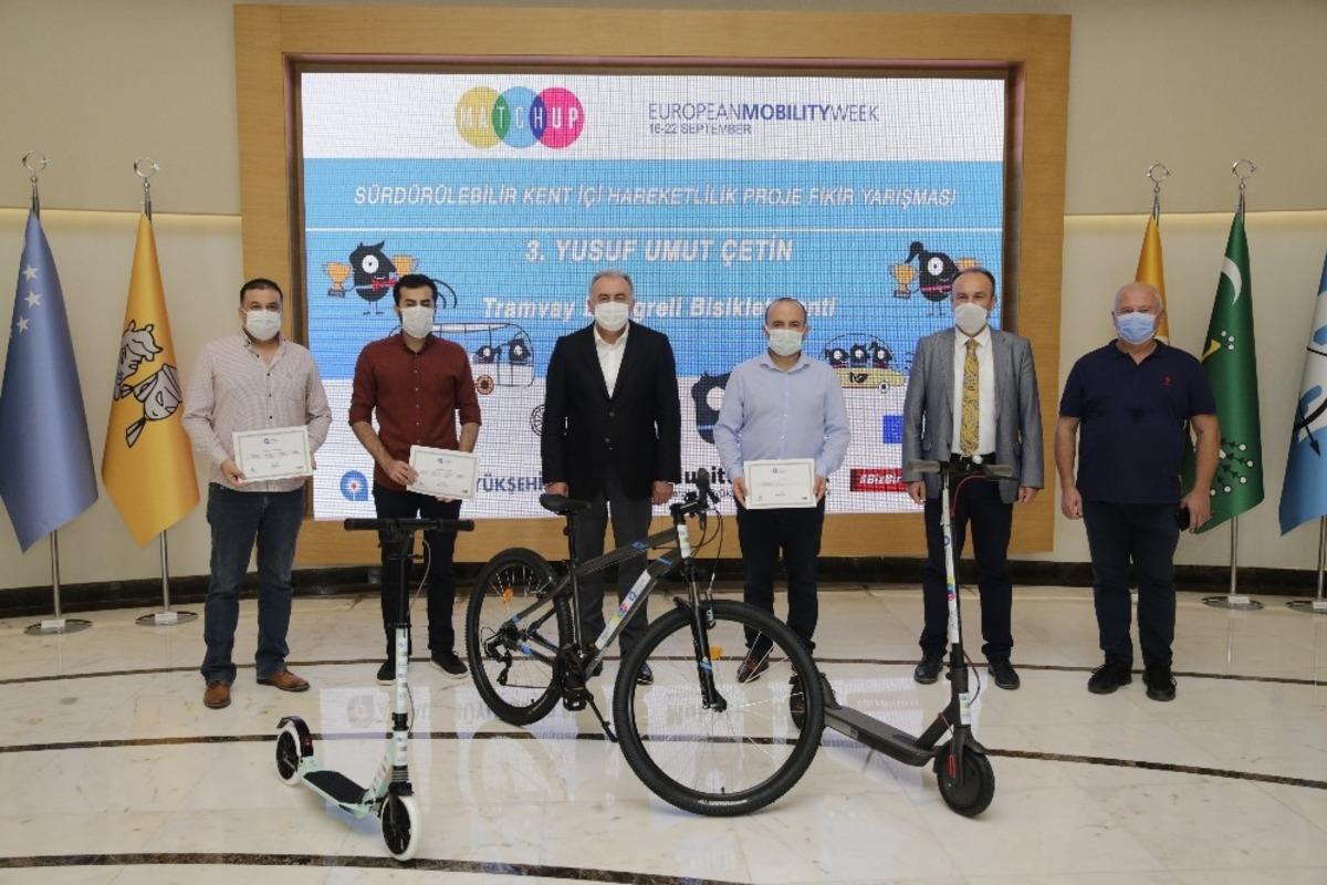 S&uuml;rd&uuml;r&uuml;lebilir Kent İ&ccedil;i Hareketlilik Projesinin &ouml;d&uuml;l t&ouml;reni yapıldı