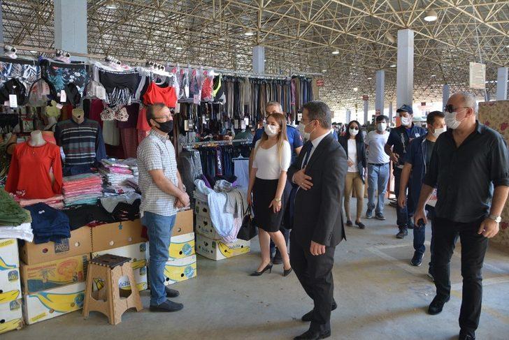 Korkuteli pazarında maske, mesafe, hijyen denetimi yapıldı G1