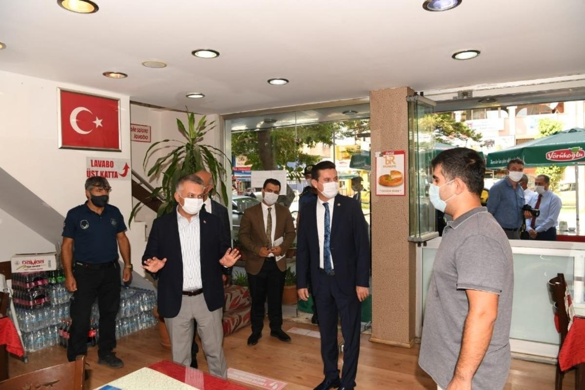 Vali Yazıcı Kumluca&rsquo;da pandemi denetiminde
