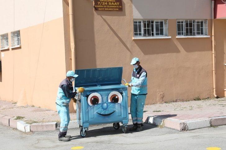 Kocasinan’ın çöp konteynerlerine estetik dokunuşlar G3