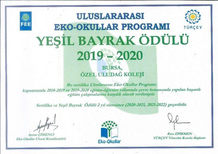 Uluslararası yeşil bayrak ödülü Bursa’ya verildi G3