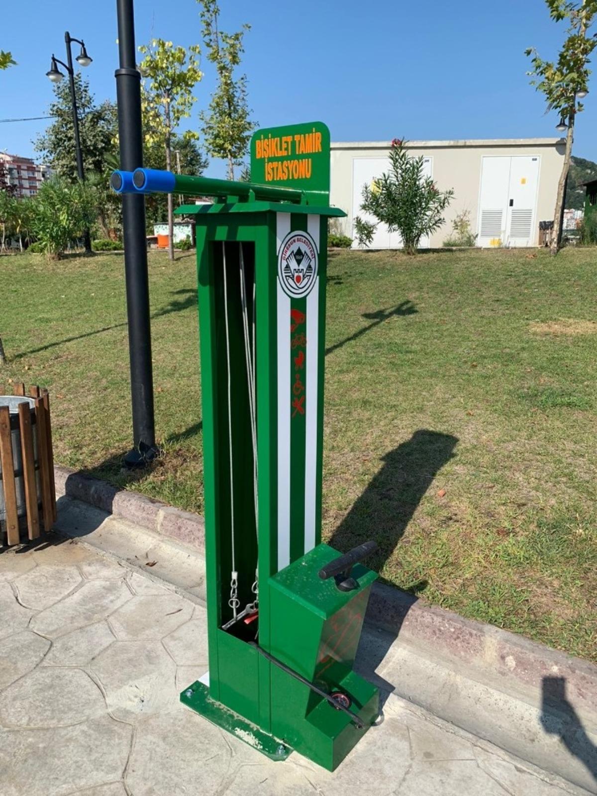 Giresun sahiline bisiklet tamir istasyonları kuruldu