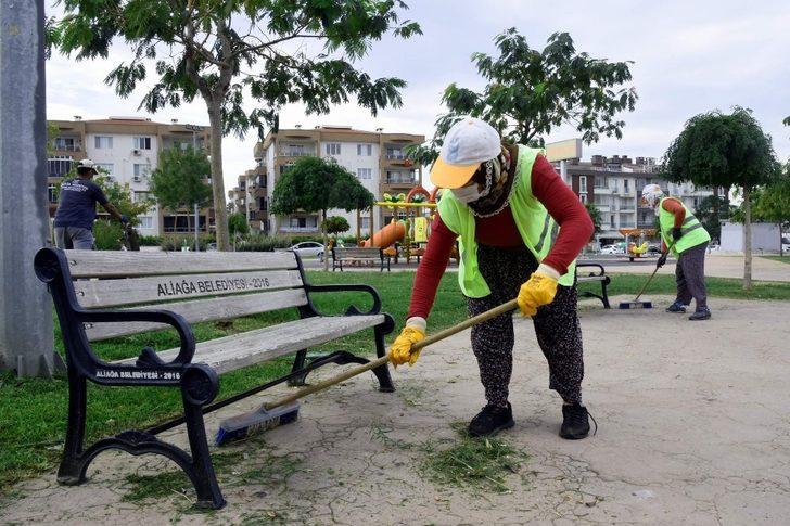 Aliağa’da park ve yeşil alanlar pırıl pırıl G4