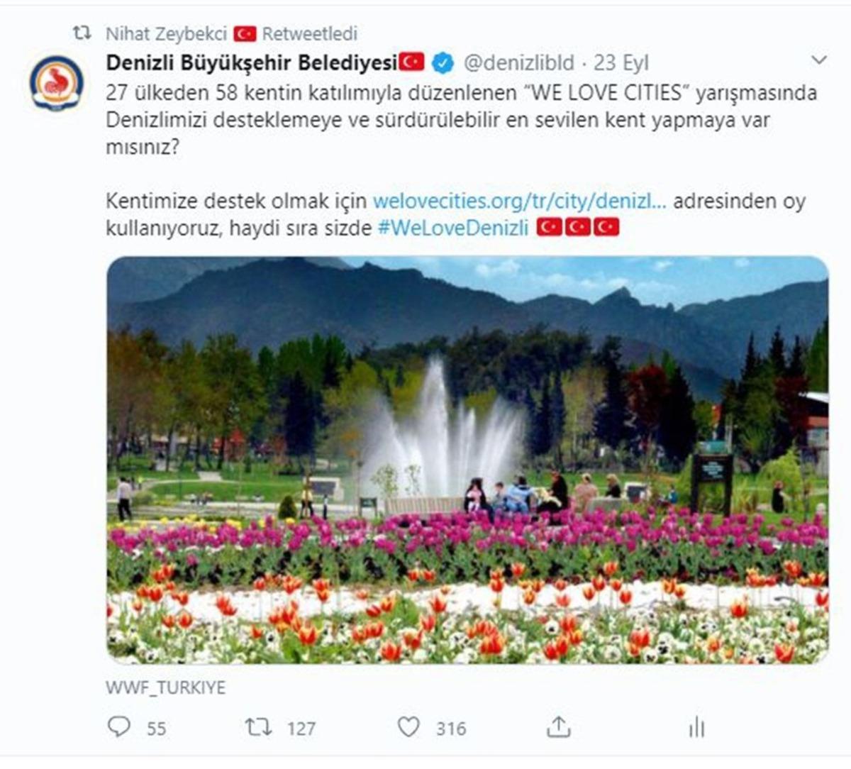 Denizli tek y&uuml;rek "#WeLoveDenizli" diyor