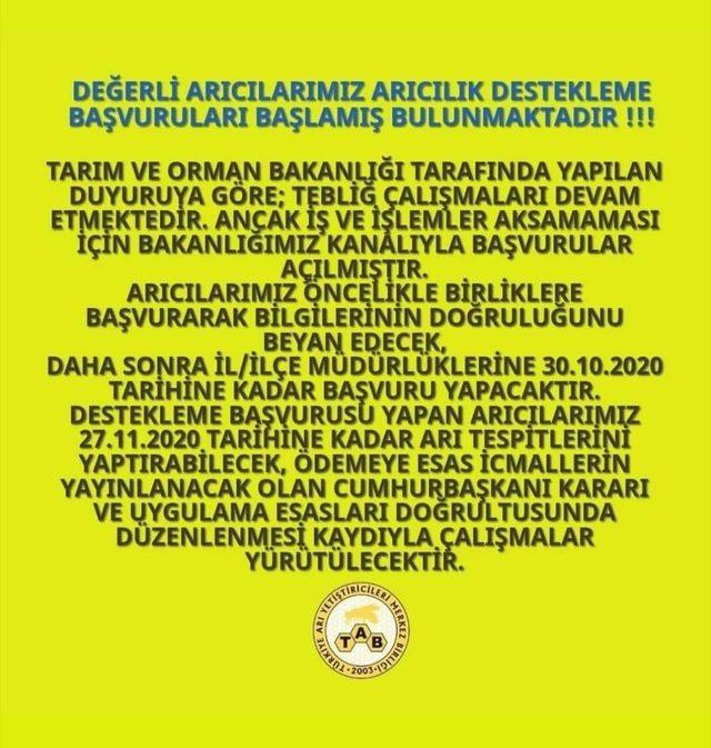 Arıcılık destekleme başvuruları başladı