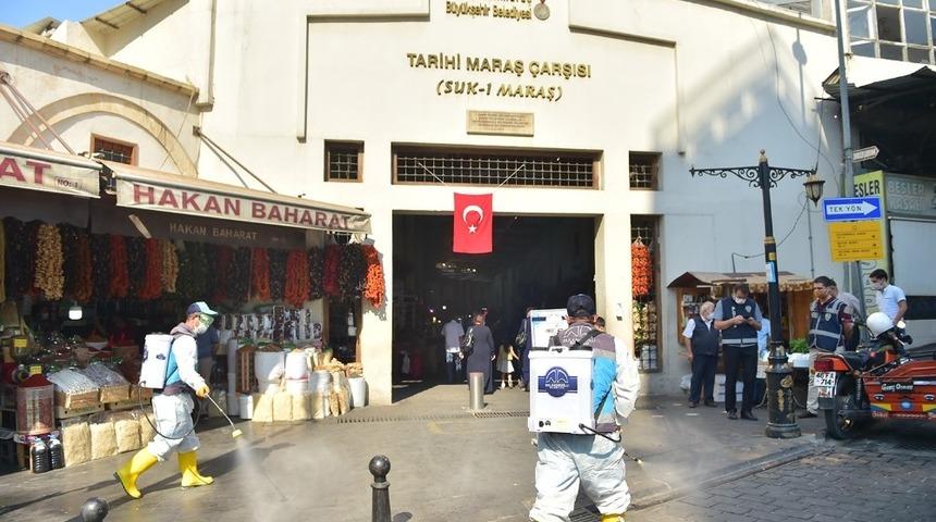 &Ccedil;arşılar dezenfekte edildi