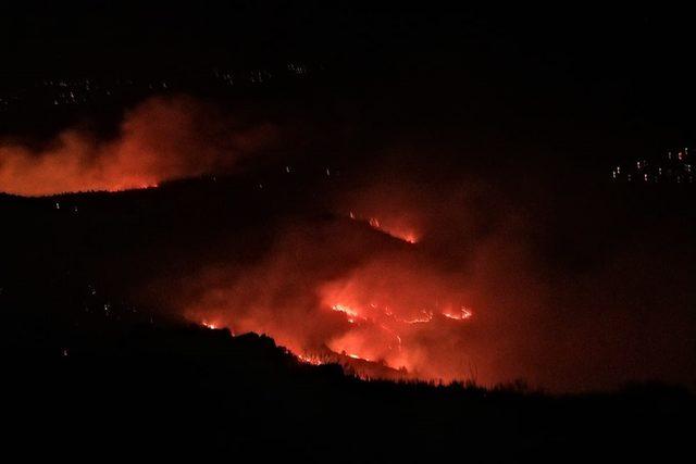 Elazığ'da Mastar Dağı'nda çıkan örtü yangınına müdahale ediliyor