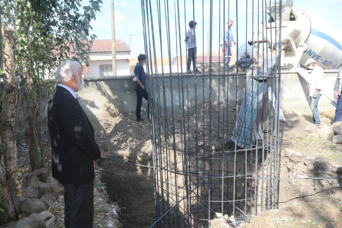 Ağılbaşı k&ouml;y&uuml;nde yapılacak olan caminin temeli atıldı