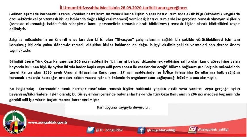 Filyasyon &ccedil;alışmalarında eksik ve ger&ccedil;eğe aykırı beyana ceza