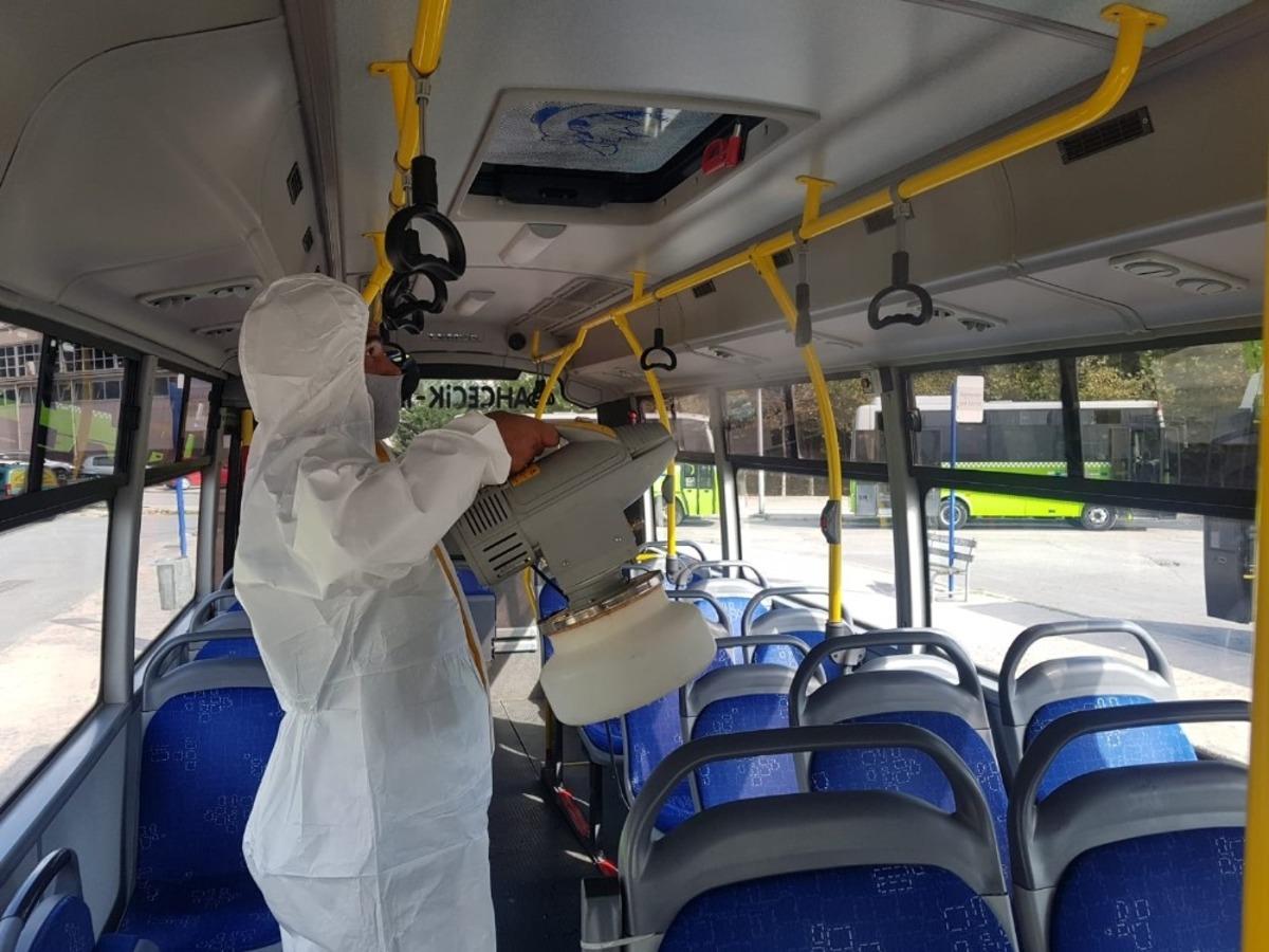 &Ouml;zel halk otob&uuml;sleri periyodik olarak dezenfekte ediliyor