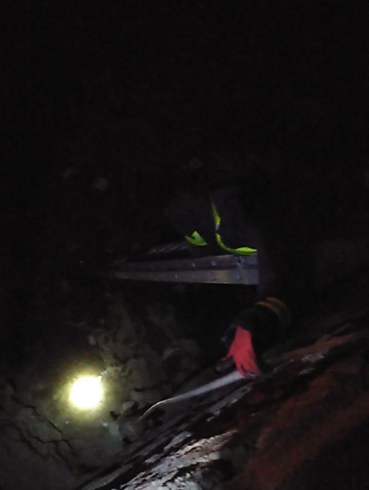 Dere yatağına düşen yavru köpek itfaiye tarafından kurtarıldı G1