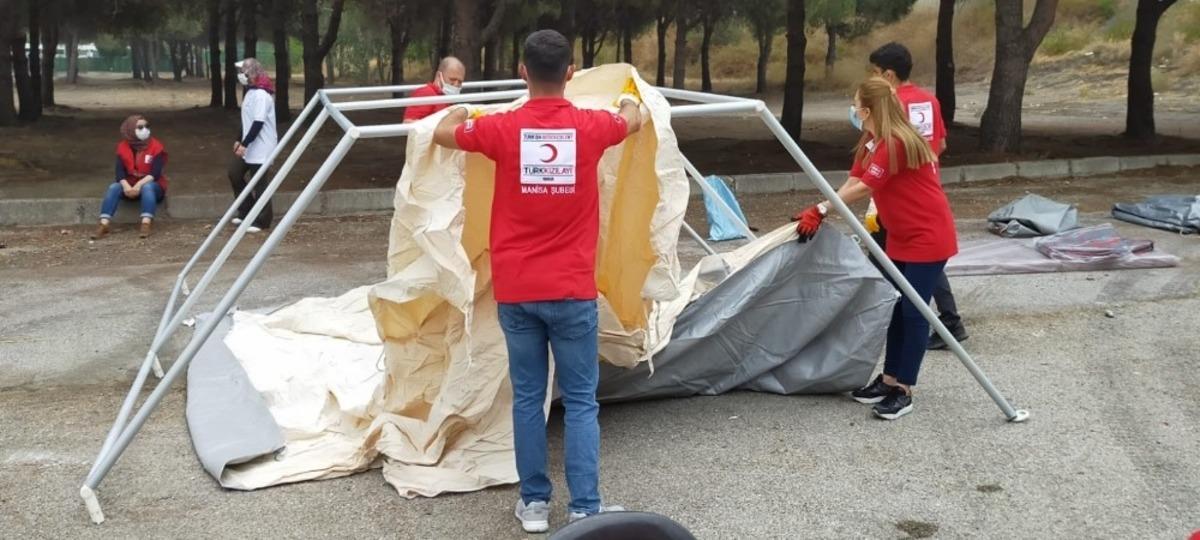 T&uuml;rk Kızılay Manisa Şubesi Afet Timleri olası afetlere hazır