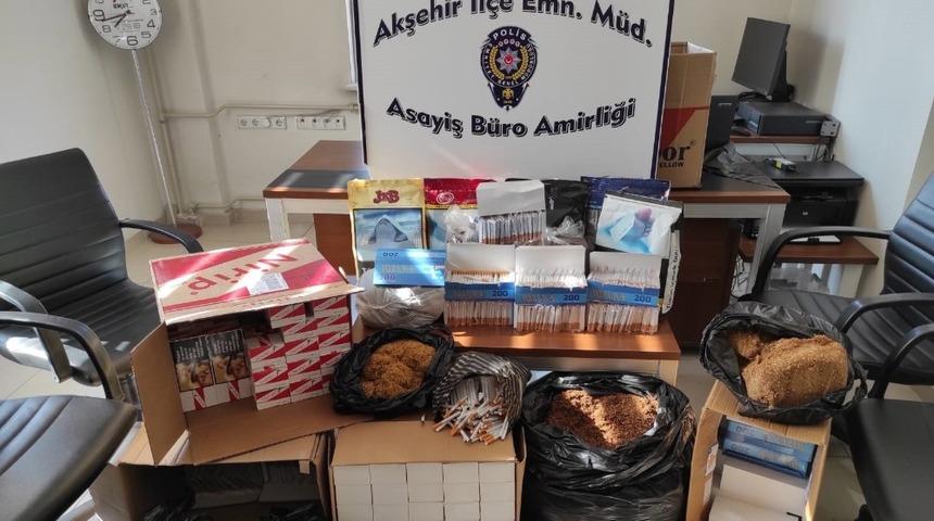 Akşehir’de kaçak tütün ve sigara operasyonu