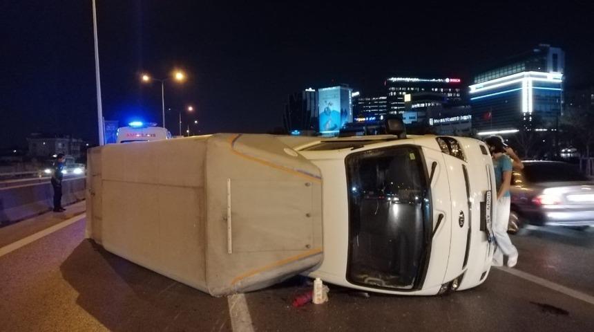 D100 Karayolunda facianın eşiğinden dönüldü! Metrelerce sürüklendi