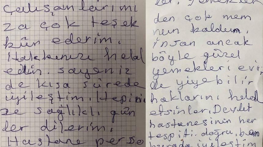 Koronavirüs hastasının mektubu sağlık çalışanlarını duygulandırdı